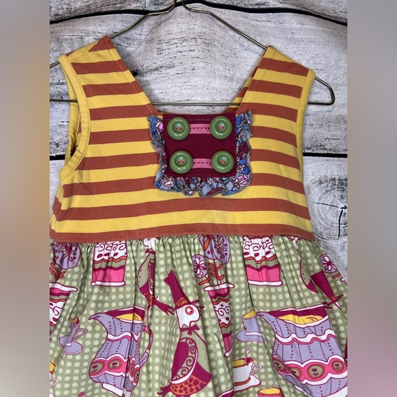 Matilda Jane Character Counts Maggie at Tea Party Top Ruffle Pants Set Yellow - Picture 3 of 11